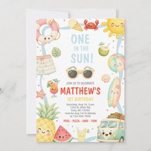 Invitation d'anniversaire garçon pour une fête au (Devant)