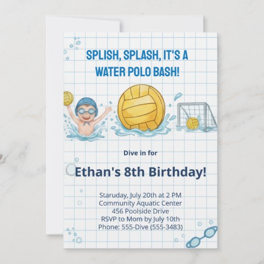 Invitation d'anniversaire garçon pour une fête de (Devant)