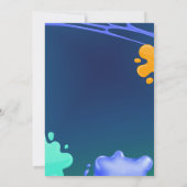 Invitation d'anniversaire garçon slime bleu néon v (Dos)