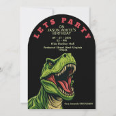 Invitation d'anniversaire garçon thème T-Rex (Devant)