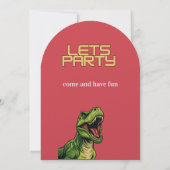 Invitation d'anniversaire garçon thème T-Rex (Dos)