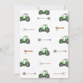Invitation d'anniversaire garçon tracteur vert (Dos)