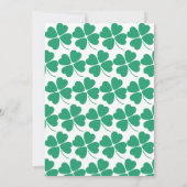 Invitation d'anniversaire garçon vert trèfle de la (Dos)