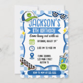 Invitation d'anniversaire garçons skateboard bleu (Devant)
