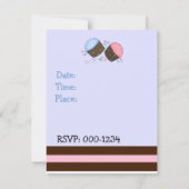 Invitation d'anniversaire gâteau cupcake mignon (Dos)