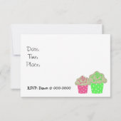 Invitation d'anniversaire gâteau cupcake vert citr (Dos)