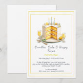 Invitation d'anniversaire gâteau d'anniversaire à (Devant / Derrière)