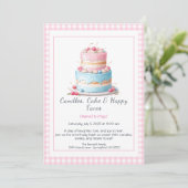 Invitation d'anniversaire gâteau d'anniversaire aq (Debout devant)