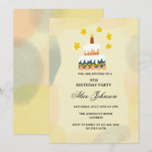 Invitation d'anniversaire gâteau d'anniversaire su