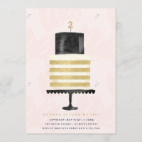 INVITATION D'ANNIVERSAIRE - GÂTEAU ET BOUGIE