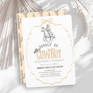 Invitation d'anniversaire genre neutre Cowboy West