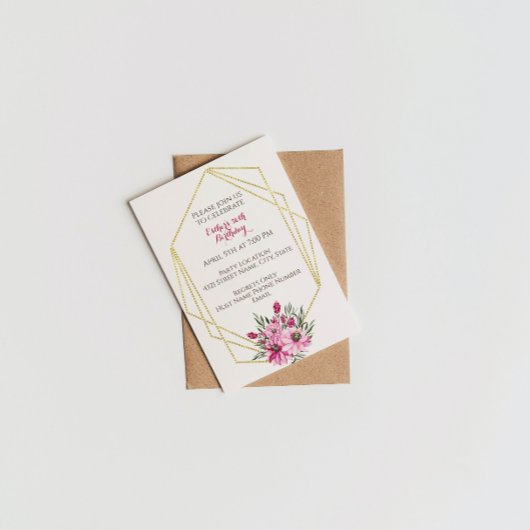 Invitation d'anniversaire géométrique