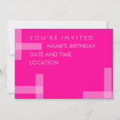 Invitation d'anniversaire géométrique (Dos)