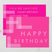 Invitation d'anniversaire géométrique (Devant / Derrière)