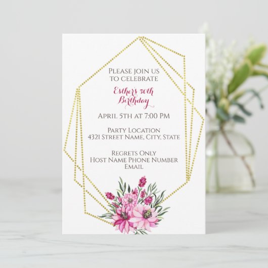 Invitation d'anniversaire géométrique (Debout devant)