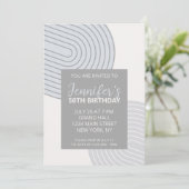 Invitation d'anniversaire géométrique moderne (Debout devant)