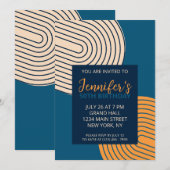 Invitation d'anniversaire géométrique moderne (Devant / Derrière)