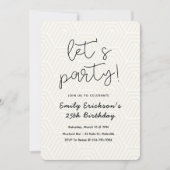 Invitation d'anniversaire géométrique moderne (Devant)