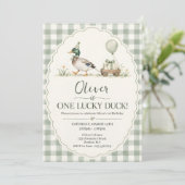 Invitation d'anniversaire Gingham Canard Colvert C (Debout devant)