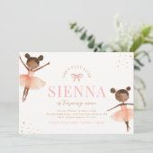Invitation d'anniversaire Girly Ballerina (Debout devant)