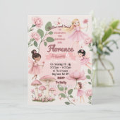 Invitation d'anniversaire girly fée (Debout devant)