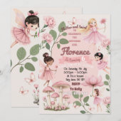 Invitation d'anniversaire girly fée (Devant / Derrière)