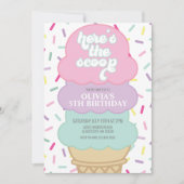 Invitation d'anniversaire Glace et Paillettes (Devant)