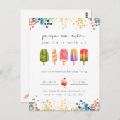 Invitation d'anniversaire glace popsicle d'été (Devant / Derrière)