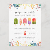 Invitation d'anniversaire glace popsicle d'été (Devant)