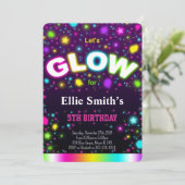 Invitation d'anniversaire Glow (Debout devant)