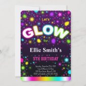 Invitation d'anniversaire Glow (Devant)