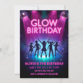 Invitation d'anniversaire Glow | Fête de danse aux (Devant)