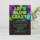 Invitation d'anniversaire Glow Party pour tout âge (Debout devant)