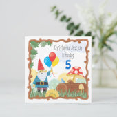 Invitation d'anniversaire Gnome (Debout devant)