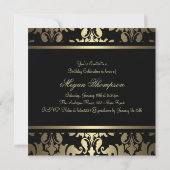 Invitation d'anniversaire Gold Royal Damask Sweet1 (Dos)