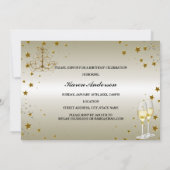 Invitation d'anniversaire Gold Sparkle 50 & Fabule (Dos)
