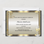Invitation d'anniversaire Gold Sparkle 50 & Fabule (Dos)