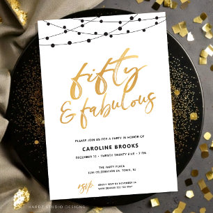 Invitation d'anniversaire Golden Fifty et Fabulous