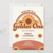 Invitation d'anniversaire Golden One Fille | Rétro (Devant)