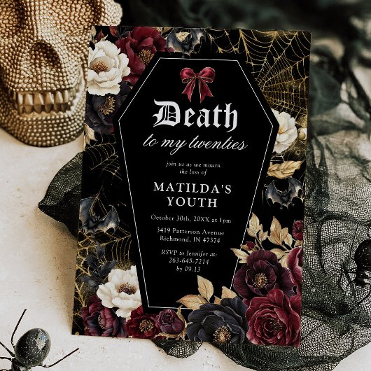 Invitation d'anniversaire gothique 30 ans "Mort à