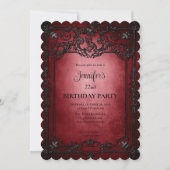 Invitation d'anniversaire gothique foncé (Devant)