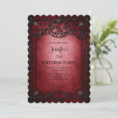 Invitation d'anniversaire gothique foncé (Debout devant)