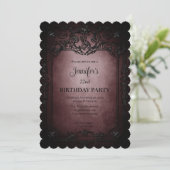 Invitation d'anniversaire gothique sombre (Debout devant)