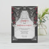 Invitation d'anniversaire gothique sombre (Debout devant)