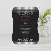 Invitation d'anniversaire gothique sombre (Debout devant)
