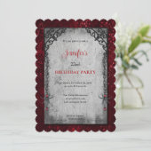 Invitation d'anniversaire gothique sombre (Debout devant)