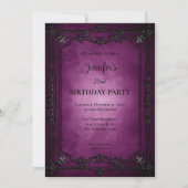 Invitation d'anniversaire gothique violet foncé (Devant)