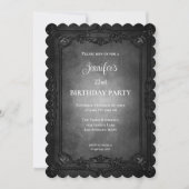Invitation d'anniversaire gothique violet foncé (Devant)