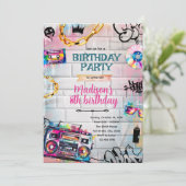 Invitation d'anniversaire graffiti (Debout devant)