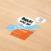 Invitation d'anniversaire Graffiti Orange Bleu Dis (Poser)